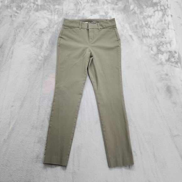 Old Navy Pants Womens 2 Green High Rise Pixie Skinny Ankle Stretch Office Career - Picture 1 of 12